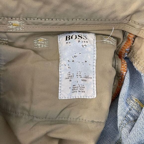 BOSS HUGO BOSS Jeans Mens Size 32 Straight Leg Light Wah Blue Distressed - Picture 14 of 14